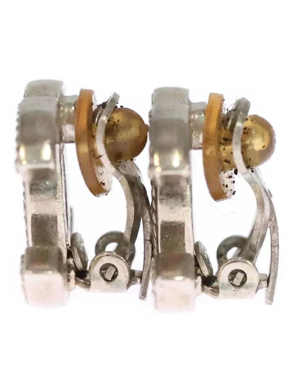 Chanel CC Logo Earrings Silver